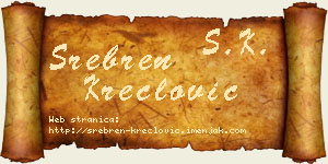 Srebren Kreclović vizit kartica